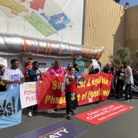 Des manifestations de la société civile ont lieu au sein même de la COP27, Charm el-Cheikh, Égypte, le 14/11/2022 ©Anne Henry / RCF