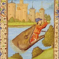 Jonas rejeté par la baleine. Enluminure de la Bible de Jean XXII. École française du XIVe siècle ©wikimediacommons