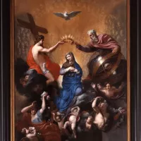 Détail : Couronnement de la vierge © IRPA-KIK, Bruxelles