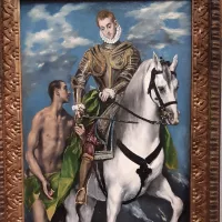 st Martin et le mendiant - Le Greco -1597 expo Louvre (Photo R. Lentsch)