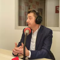 Gaël Perdriau, dans les studios de RCF. ⒸLucas Lauber / RCF Saint-Étienne