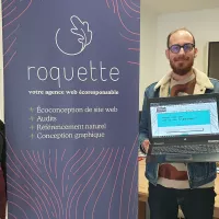 Audrey Païno et Raphaël Boutin de l'agence web Roquette à Plonéour-Lanvern @ Christophe Pluchon, RCF 2022