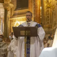 "Notre mission c’est l’évangélisation", affirme Mgr Olivier de Germay, archevêque de Lyon (Photo prise dans la basilique de Fourvière à Lyon, le 08/12/2021 ©Norbert Grisay / Hans Lucas)