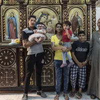 Les moines du monastère copte de Dair Al-Muharraq ouvrent chaque année leurs portes aux pelerins venus principalement de Haute-Égypte pour célébrer la Sainte Famille, 27/06/2017 ©Hervé Lequeux / Hans Lucas