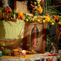 La représentation de la Vierge de Guadalupe dans une maison de Oaxaca, au Mexique, le 30/10/2014 ©Patxi Beltzaiz / Hans Lucas