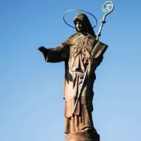 Statue de saint Odile, mont Sainte-Odile, Alsace ©Éric Vazzoler / Hans Lucas