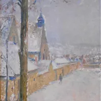 Chapelle Saint-Roch sous la neige III, de Léon Delachaux © Musée Saint-Vic. 