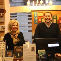 Guy et Mariella Poujol de la Librairie La Procure Nice Vernier - Photo RCF