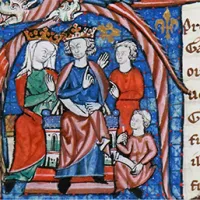 Henri II et Aliénor d'Aquitaine. Lettrine du Lancelot-Graal, vers 1301-140 ©Wikimédia commons
