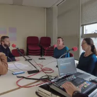 De gauche à droite : Christophe Fillère, Marina Montagnier et Brigitte Bénat dans les locaux de l'INSPE © RCF