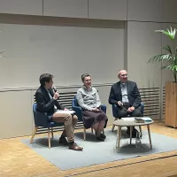 de gauche à droite : Jean-Baptiste Cocagne, Sophie Ramond, père Olivier Artus - © RCF Lyon
