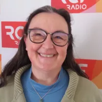 Geneviève Bœuf, infirmière, au studio de RCF © Louis Marie Lacroix