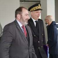 François Braun, ministre de la Santé, accompagné du préfet de l'Orne, Sébastien Jallet, lors de sa visite à l'hôpital d'Alençon. ©A.C./RCF Orne