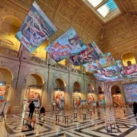 L'oeuvre peinte par Michel Ange dans la Chapelle Sixtine est visible au Palais de la Bourse à Marseille  - Crédit : Robert Poulain