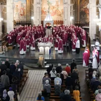 Le sujet des abus et agressions sexuelles au sein de l'Église sont à l'ordre du jour de l'assemblée des évêques de printemps à Lourdes, (Photo : le 29/03/2023 ©Laurent Ferriere / Hans Lucas)
