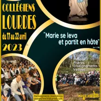 Affiche pèlerinage des collégiens à Lourdes 2023