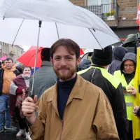 Noé Gauchard pendant la manifestation de Vire (©Aurélien Vurli/RCF ORNE)