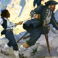 Long John Silver. Illustration de N. C. Wyeth sur une édition de 1911 ©Wikimédia commons