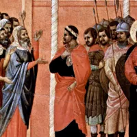 Duccio di Buoninsegna, Le Christ accusé par les pharisiens ©Wikimédia commons