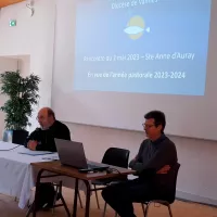 Mgr Centène et Philippe Josse lors de la pré-rentrée ©RCF Sud Bretagne