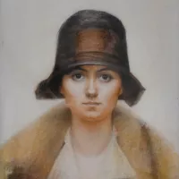 autoportrait de Joséphine Lamy-Paillet, 1925, pastel gras sur toile - © Fondation Renaud