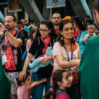 Des membres de la délégation des chrétiens d'Orient au pèlerinage national de l'Assomption à Lourdes, le 12/08/2018 ©Jean-Matthieu Gautier / Hans Lucas