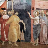 Giotto, saint François renonce au monde en se dépouillant de ses vêtements ©Wikimédia commons