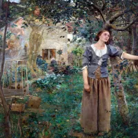 Les voix de Jeanne d'Arc figurées comme des visions angéliques par Bastien-Lepage en 1879 ©Wikimédia commons