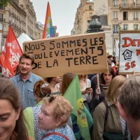 Rassemblement en soutien au groupe « Soulèvements de la Terre » suite au déclenchement de la procédure de dissolution par le conseil des ministres ainsi que l’arrestation d’une dizaine de membres © Hervé Chatel / Hans Lucas