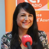 Christelle D'Intorni dans le studio de RCF Nice - Archive Stèvelan C-G.