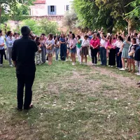 Une partie des jeunes du diocèse de Bordeaux se sont retrouvés ce mercredi 7 juin 2023 pour préparer les JMJ 2023 ©RCFBordeaux.