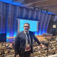 Le député de Maine-et-Loire Philippe Bolo (MoDem) assiste à la session de négociations d'un traité international contre la pollution plastique, qui se tient du 29 mai au 2 juin au siège de l'Unesco à Paris. ©DR