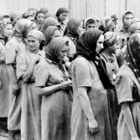 Femmes juives de la Ruthénie subcarpathique sélectionnées pour le travail forcé à Auschwitz ©Wikimédia commons
