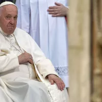 Le pape François lors de la messe de Pentecôte dans la basilique Saint-Pierre au Vatican, le 28/05/2023 ©Alessia Giuliani / Hans Lucas