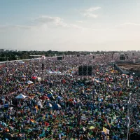 En janvier 2019 au Panama, plus de 110 00 jeunes étaient rassemblés autour du Pape François © Jean-Matthieu Gautier / Hans Lucas