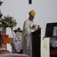 Mgr Dominique Rey à Méas de Campo (Portugal) - Photo RCF