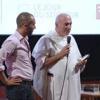 David Milliat et Frère Thierry Hubert présentent le documentaire "La loi de Dieu, la loi des Hommes", au festival d'Avignon, le 17/07/2023 ©Le Jour du Seigneur