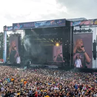 Selon une étude de The Shift Project réalisée en 2022 sur le festival des vieilles charrues, le bilan carbone des festivités approche les 50kg de Co2 émis par personne.  @ Audrey GUYON / Hans Lucas.