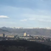 Vue de la capitale de Stepanakert, capitale du Haut Karabakh en 2021. Crédit photo : Antoni Lallican /Hans Lucas