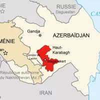 Carte de l'Azerbaïdjan avec le Haut-Karabakh - CC BY-SA 3.0 Bourrichon via Wikimedia Commons