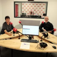 Sibylle Klumpp et Bernard Lucchési  dans les studios de Dialogue RCF par ©Robert Poulain