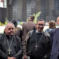 Monseigneur Marc Beaumont, Monseigneur Yves Baumgarten, Monseigneur Didier Noblot et Monseigneur François Kalist de gauche à droite