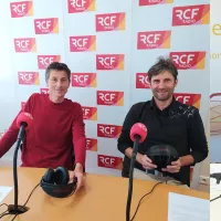 Sébastien Lamy-au-Rousseau et Arnaud Vanden Bossche et Hélène Brignon en studio ©Vincent Revelard