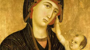 Wikimédia Commons - Vierge à l'Enfant avec deux anges (détail), par Duccio