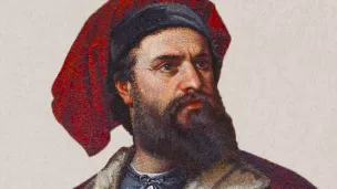 Marco Polo. Portrait en mosaïque, Palazzo Tursi, Gênes.