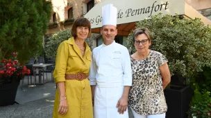 Geneviève Garrassin, propriétaire, Martine Da Silva, directrice de l'établissement et le chef Anthony Salliège, dauphin de Philippe Da Silva