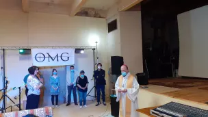 ©2021 - RCF Jura - Les nouveaux studios d'enregistrement et de répétition d'OMG ont été bénis par Monseigneur Jean-Luc Garin