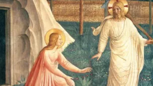 Fra Angelico. Fresques de San Marco. Noli me tangere (1440-41)  Fresque, 166 × 125 cm, Couvent San Marco, Florence.