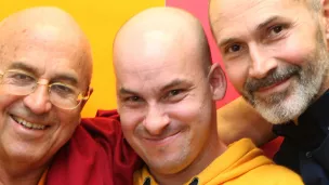 RCF / Thierry Lyonnet - De g. à dr., Matthieu Ricard, Alexandre Jollin et Christophe André