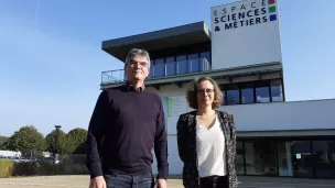 Aude Ollivier-Cadoret et Hervé Saliou, du pôle Images et Réseaux